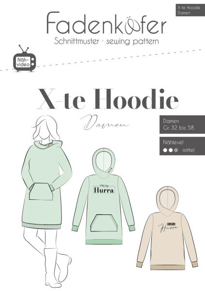 Papierschnittmuster X-te Hoodie Damen - Fadenkäfer
